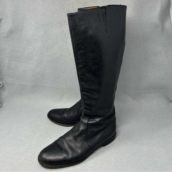 BARNEYS NEW YORK  Riding Boots Black Leather size EU 37/US 7 made in Italy - Picture 2 of 13